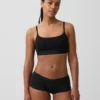 Bralette con logo in cotone biologico elasticizzato