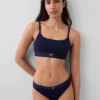 Bralette con logo in cotone biologico elasticizzato