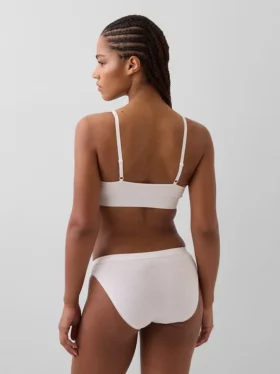 Bralette con logo in cotone biologico elasticizzato
