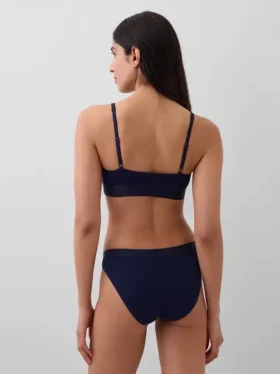 Bralette con logo in cotone biologico elasticizzato