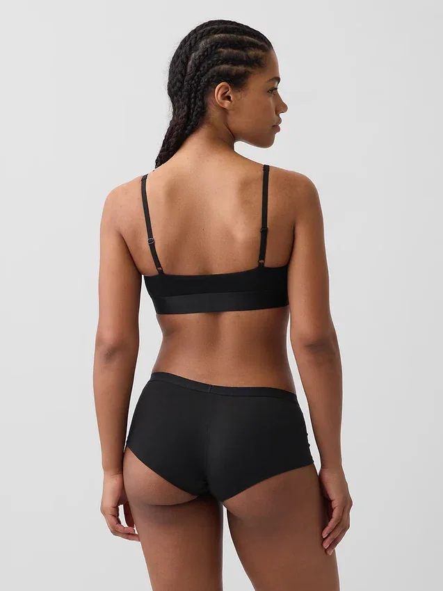Bralette con logo in cotone biologico elasticizzato
