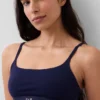 Bralette con logo in cotone biologico elasticizzato