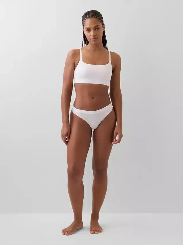 Bralette con logo in cotone biologico elasticizzato