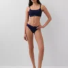 Bralette con logo in cotone biologico elasticizzato