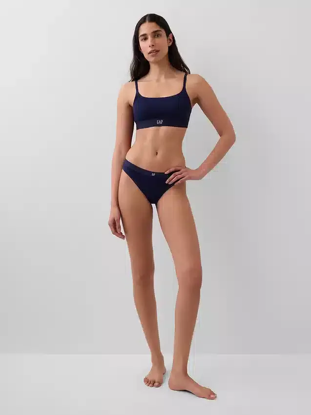 Bralette con logo in cotone biologico elasticizzato