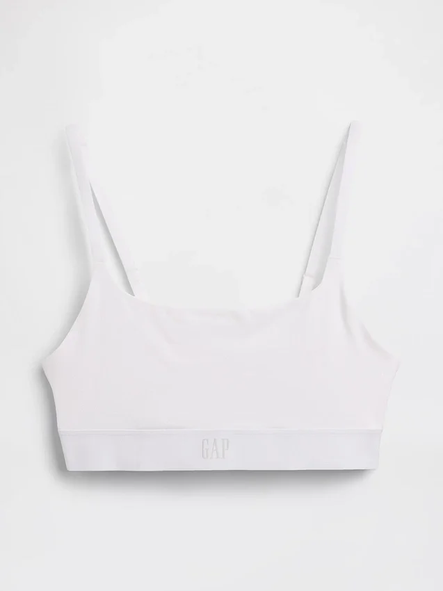Bralette con logo in cotone biologico elasticizzato