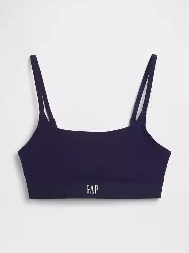 Bralette con logo in cotone biologico elasticizzato