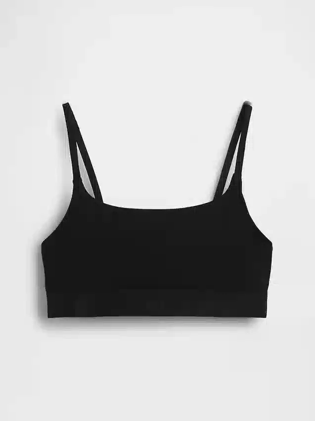 Bralette con logo in cotone biologico elasticizzato