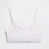 Bralette con logo in cotone biologico elasticizzato