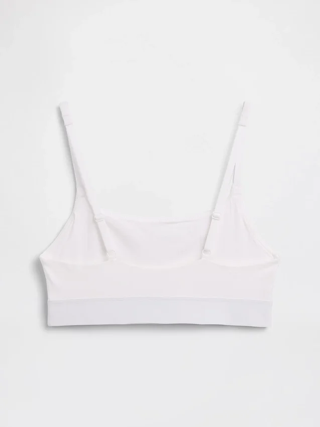 Bralette con logo in cotone biologico elasticizzato