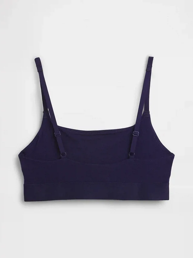 Bralette con logo in cotone biologico elasticizzato