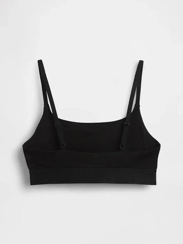 Bralette con logo in cotone biologico elasticizzato