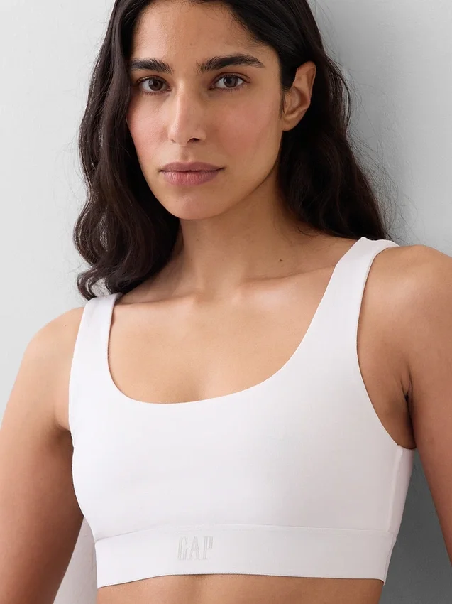 Bralette in cotone biologico elasticizzato con Gap Logo