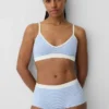 Bralette triangolare a costine senza cuciture