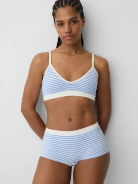 Bralette triangolare a costine senza cuciture