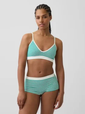 Bralette triangolare a costine senza cuciture