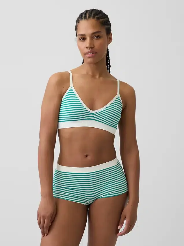 Bralette triangolare a costine senza cuciture