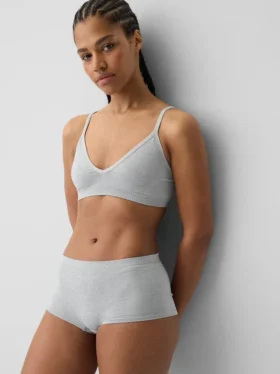 Bralette triangolare a costine senza cuciture