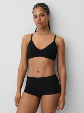 Bralette triangolare a costine senza cuciture