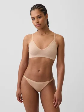 Bralette triangolare a costine senza cuciture
