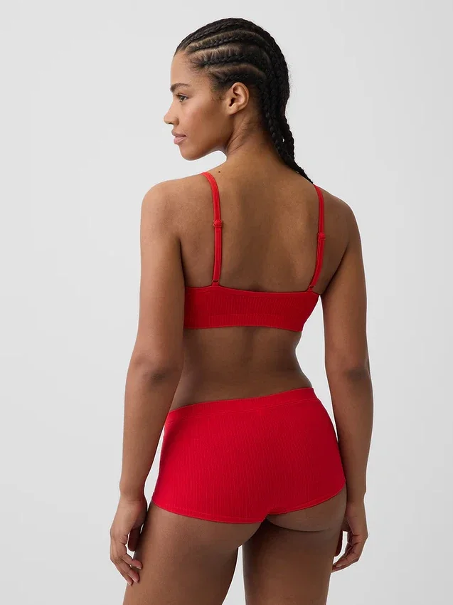 Bralette triangolare a costine senza cuciture