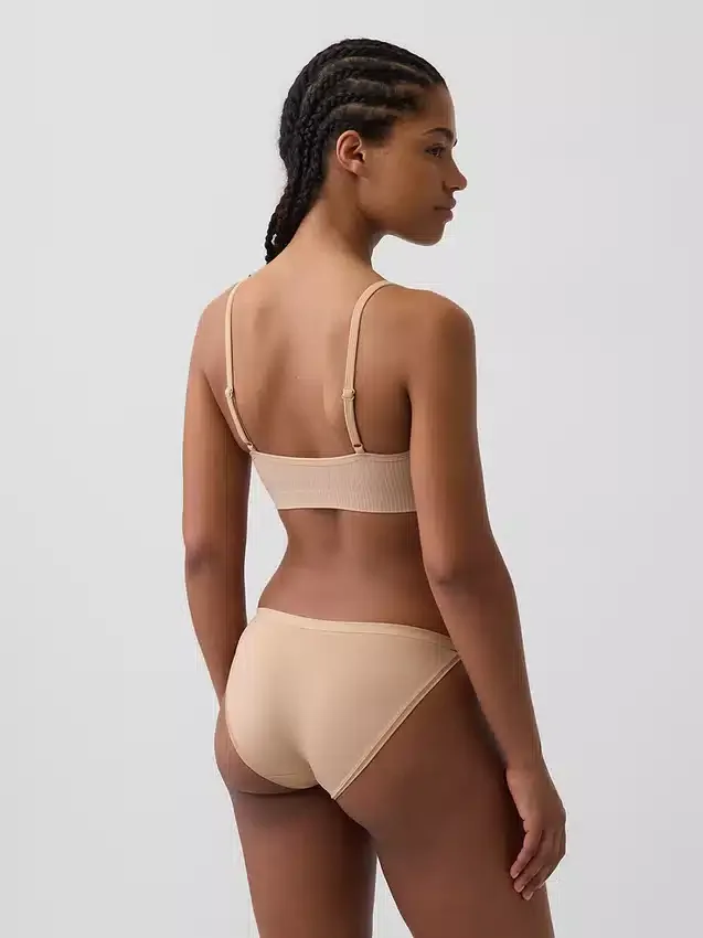 Bralette triangolare a costine senza cuciture