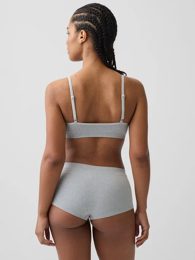 Bralette triangolare a costine senza cuciture
