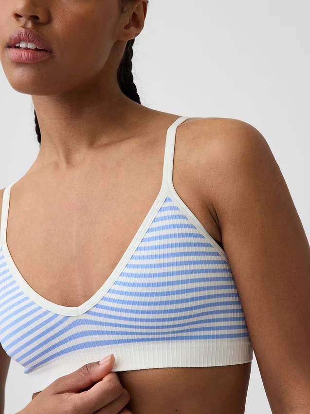 Bralette triangolare a costine senza cuciture