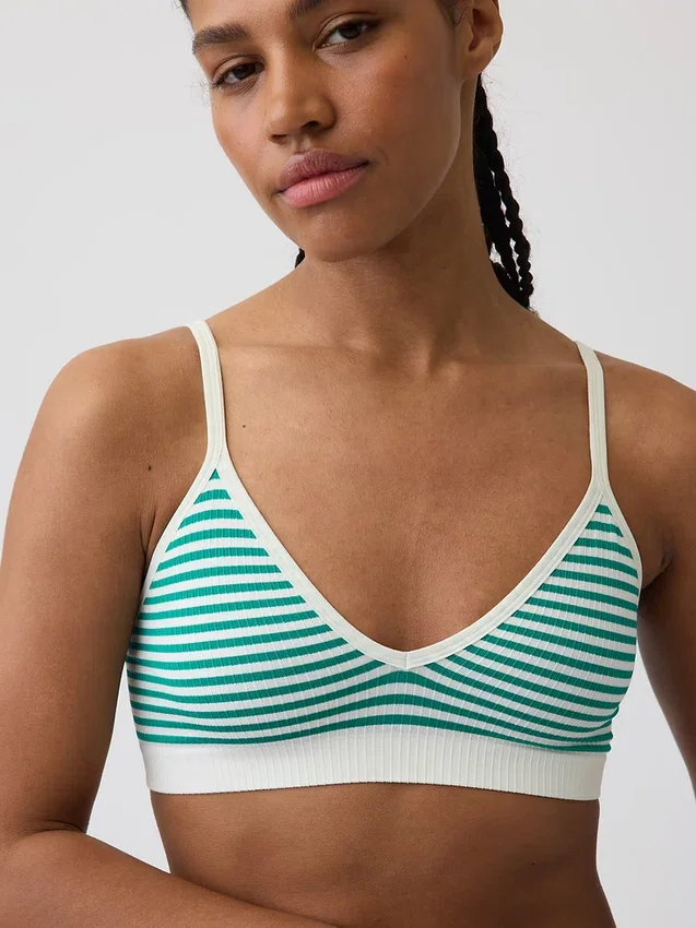 Bralette triangolare a costine senza cuciture