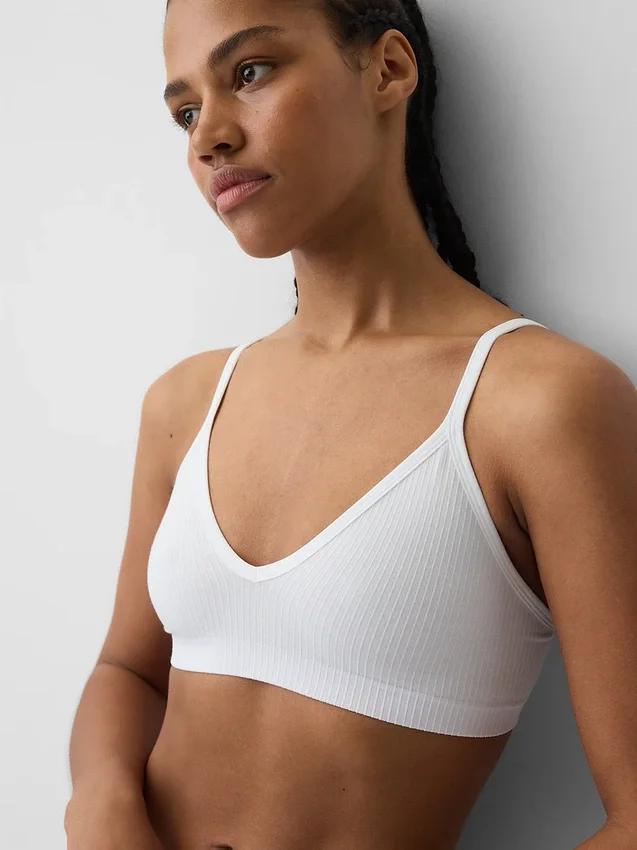 Bralette triangolare a costine senza cuciture