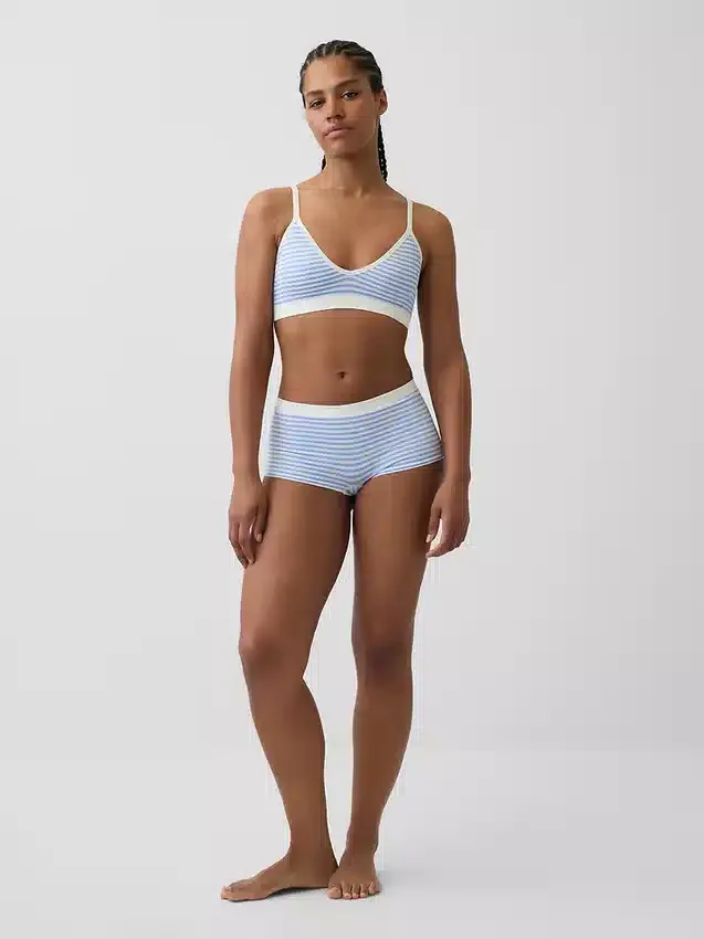 Bralette triangolare a costine senza cuciture