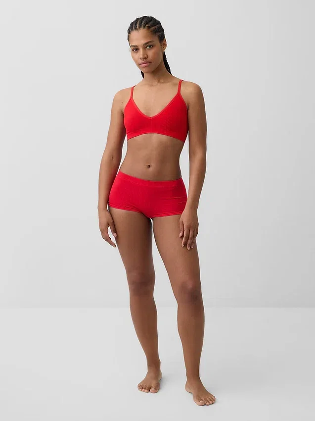 Bralette triangolare a costine senza cuciture
