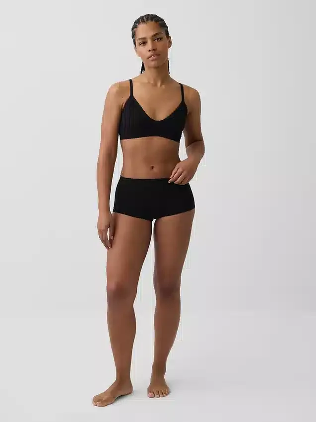 Bralette triangolare a costine senza cuciture