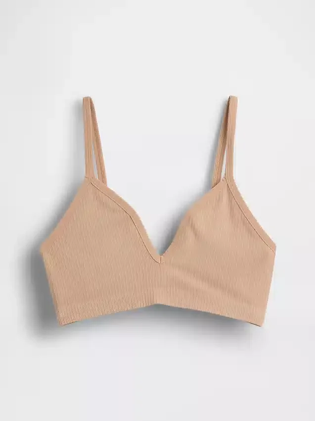 Bralette triangolare a costine senza cuciture