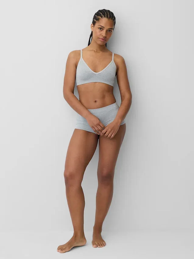 Bralette triangolare a costine senza cuciture