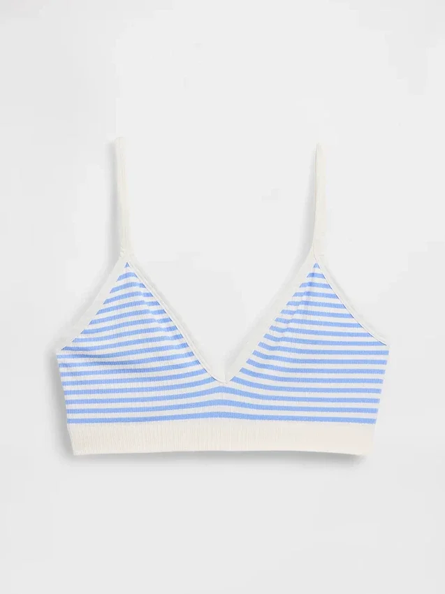 Bralette triangolare a costine senza cuciture