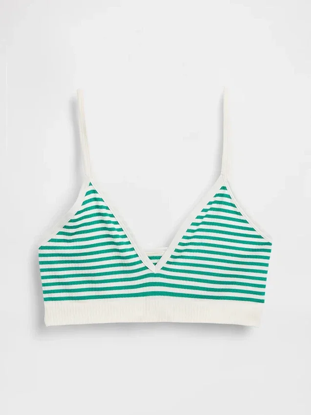 Bralette triangolare a costine senza cuciture