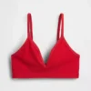 Bralette triangolare a costine senza cuciture