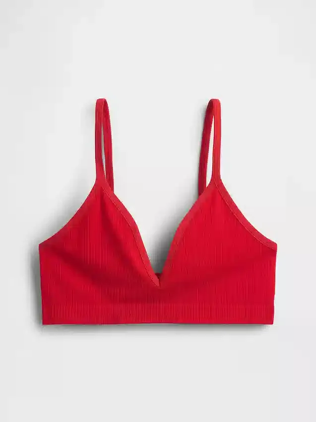 Bralette triangolare a costine senza cuciture