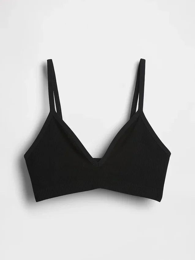 Bralette triangolare a costine senza cuciture