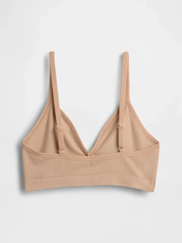 Bralette triangolare a costine senza cuciture