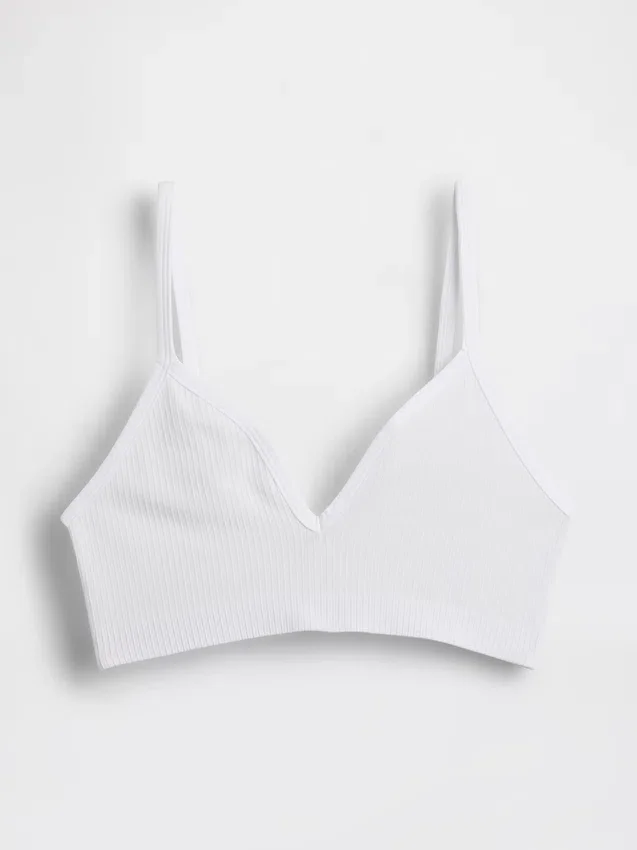 Bralette triangolare a costine senza cuciture