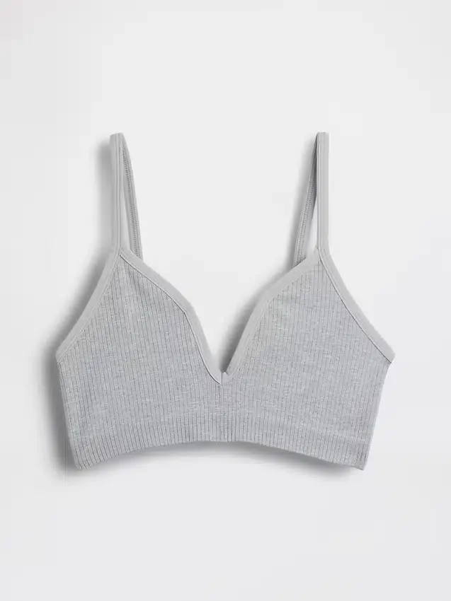 Bralette triangolare a costine senza cuciture