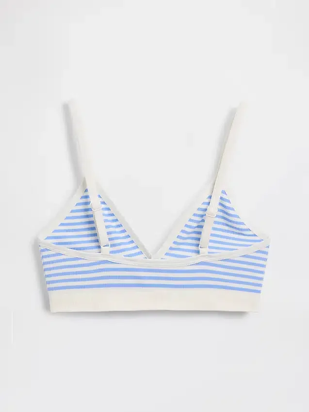 Bralette triangolare a costine senza cuciture