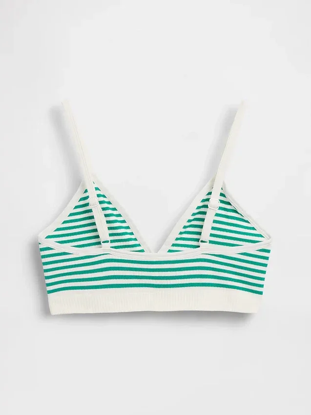 Bralette triangolare a costine senza cuciture