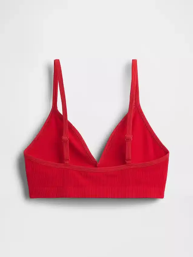Bralette triangolare a costine senza cuciture