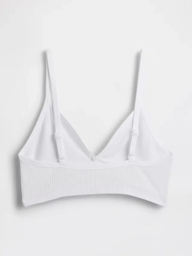 Bralette triangolare a costine senza cuciture
