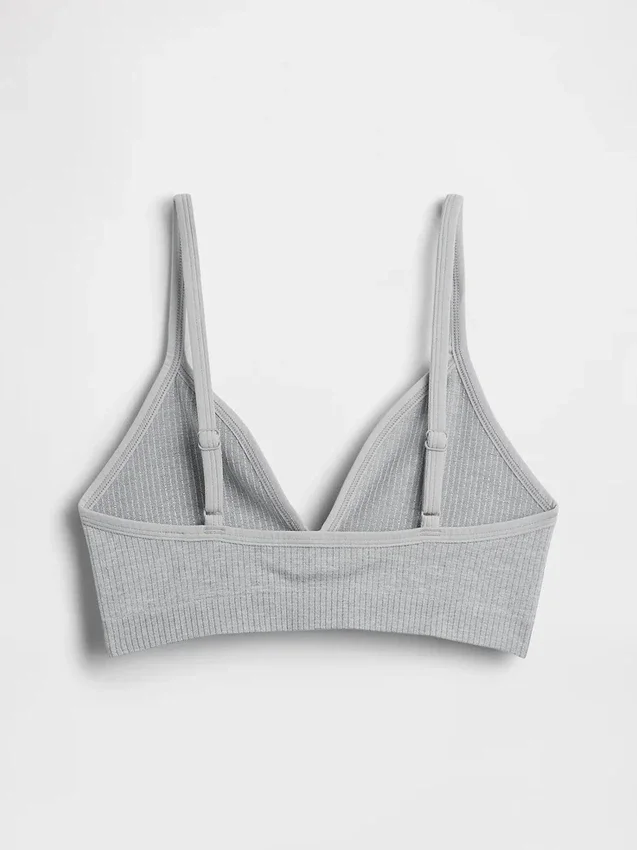 Bralette triangolare a costine senza cuciture