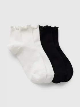 Calze alla caviglia con bordo arricciato (confezione da 2)