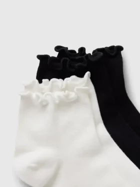Calze alla caviglia con bordo arricciato (confezione da 2)